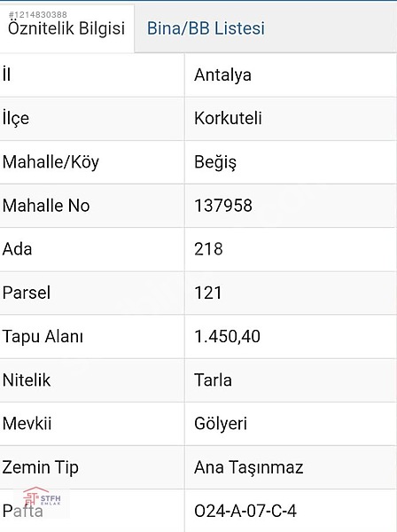 Korkuteli Beğiş Mah. Satılık Tarla — fotoğraf 2