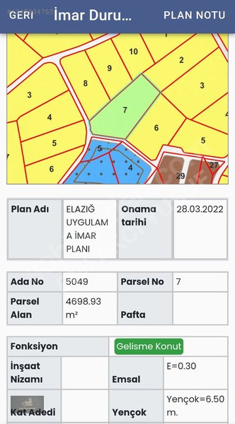 Emlakcı Yusuf Dan Elazığ Aksaray Mahallesi 4699m² Satılık Arsa — fotoğraf 14