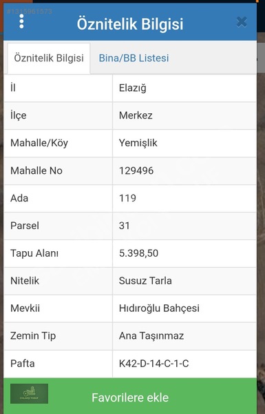 Emlakcı Yusufdan Elazığ Yemişlik'te 5399m² Satılık Tarla — fotoğraf 3