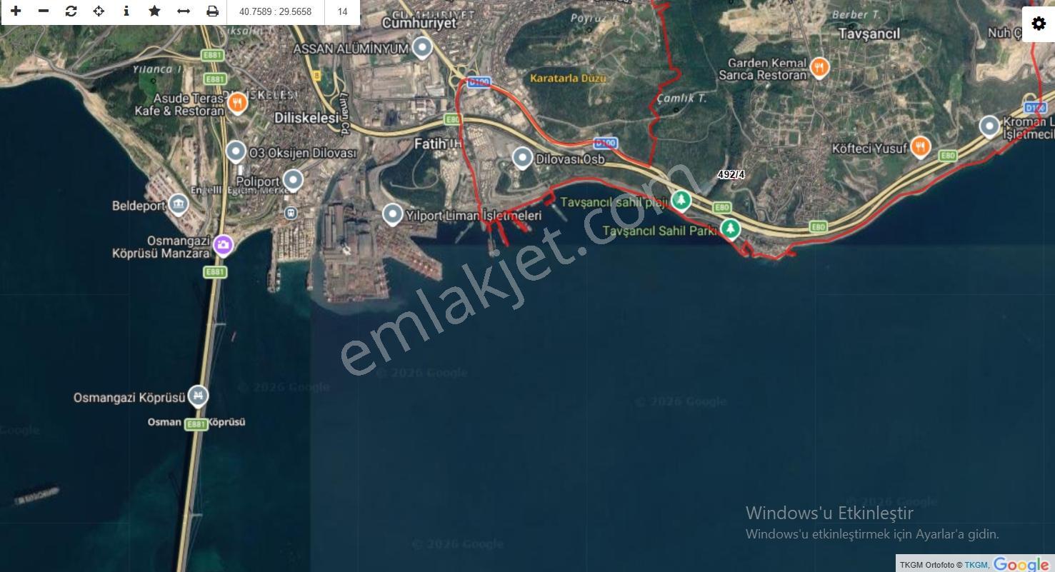 Gebze Tavşancıl Da Villalık Deniz Manzaralı 793 M2 Arsa