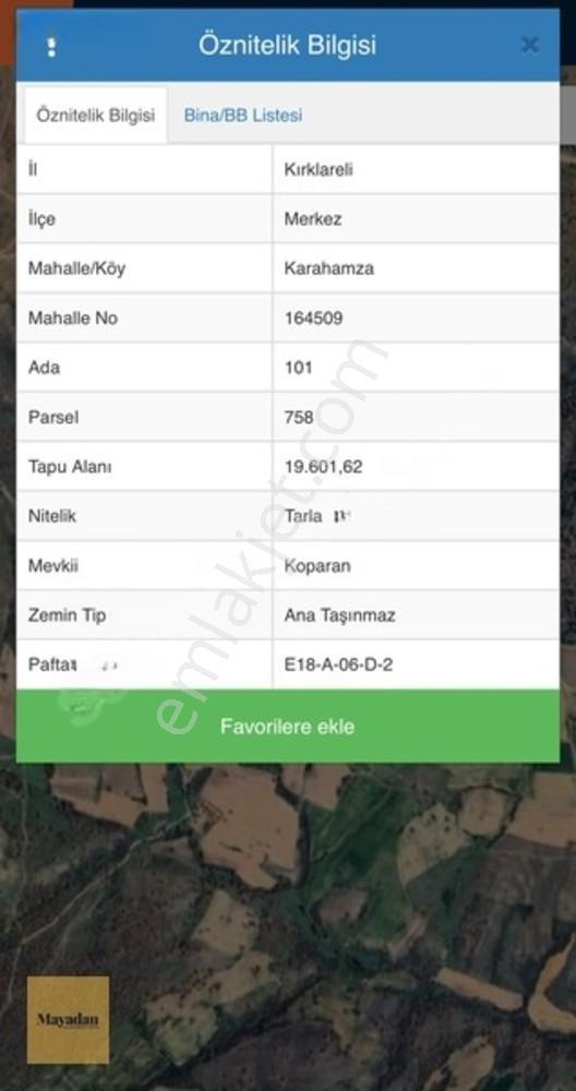 Mayadan Karahamza 19.601m2 Satılık Arazi — fotoğraf 2