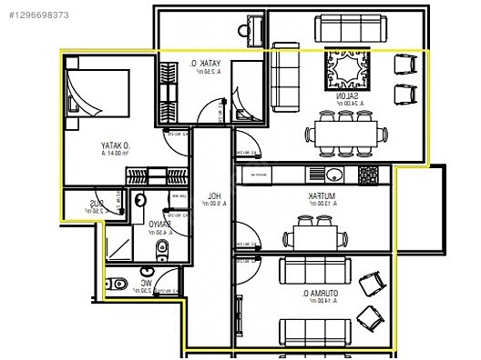 Karataş İnşaat Kevser Prestige Projesi 3+1 110M2 Satılık Daire