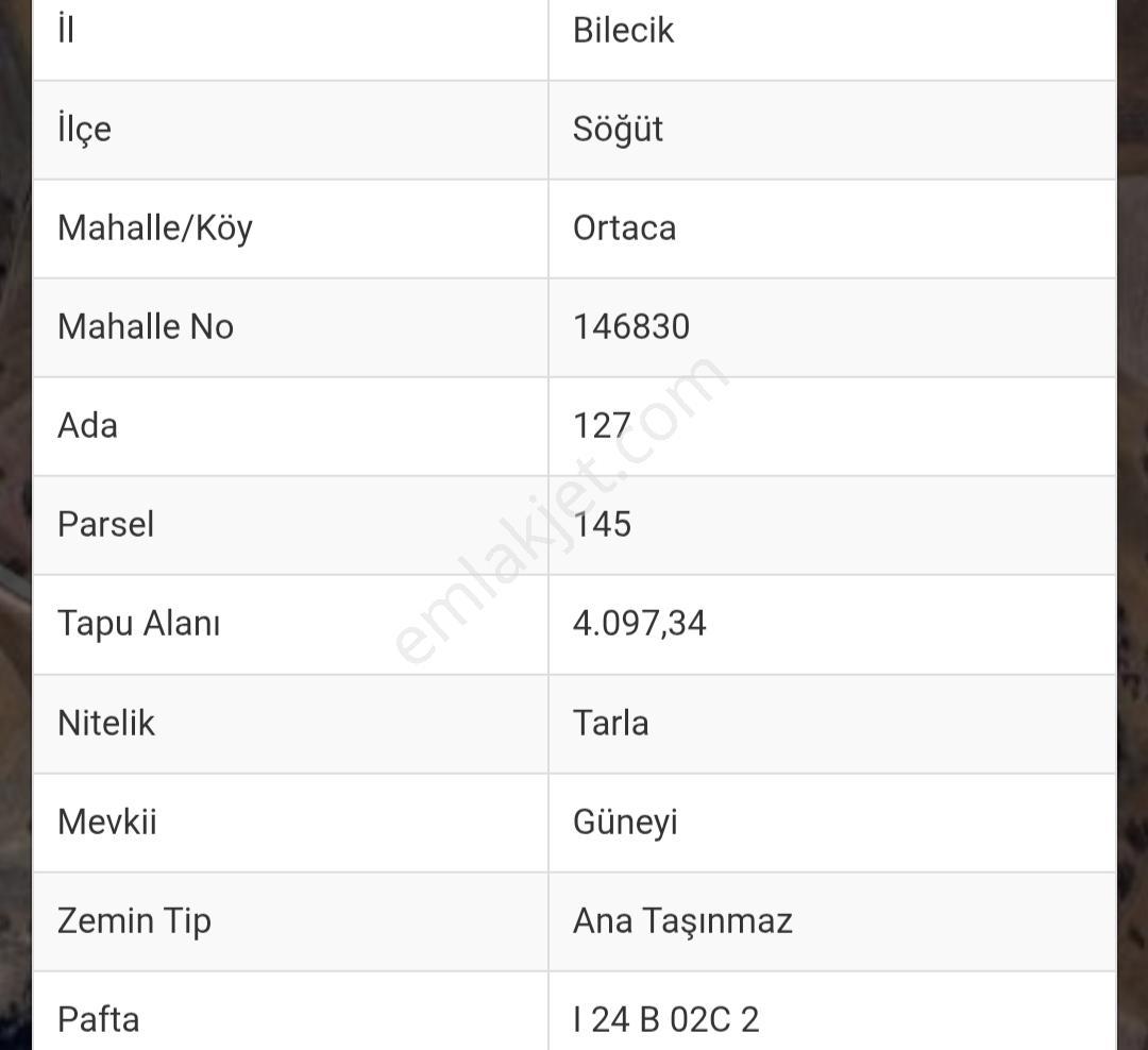 Rw Detay'dan Söğüt Ortaca Köyün'de 4,097 M2 Satılık Tarla — fotoğraf 4