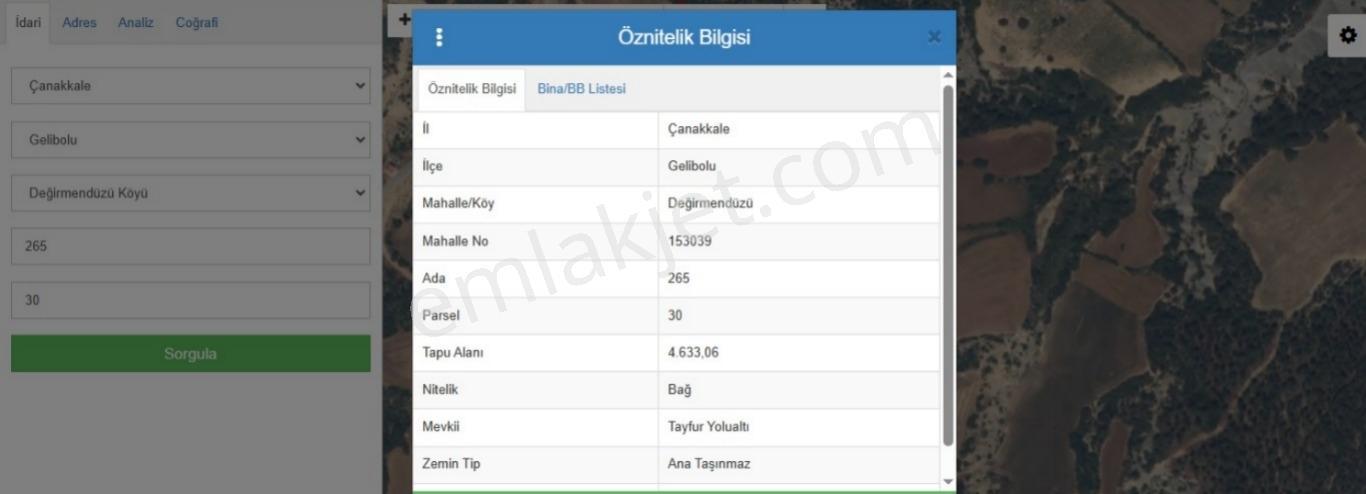 Gelibolu Değirmendüzü'nde 4.633 M² Müstakil Tapulu Satılık Bağ — fotoğraf 2
