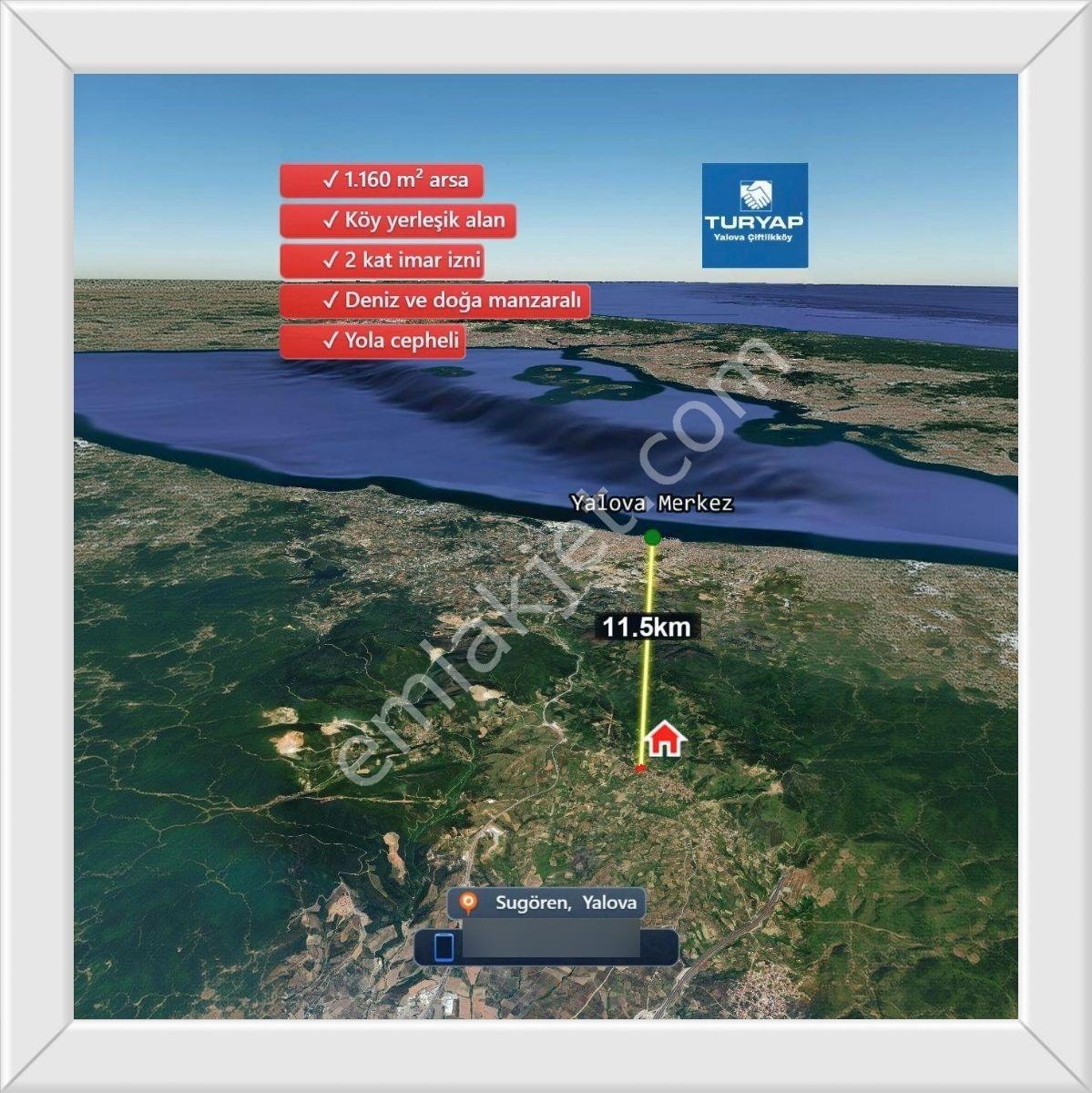 Yalova Sugören Köy İçi İmarlı 1.160 M2 Arsa