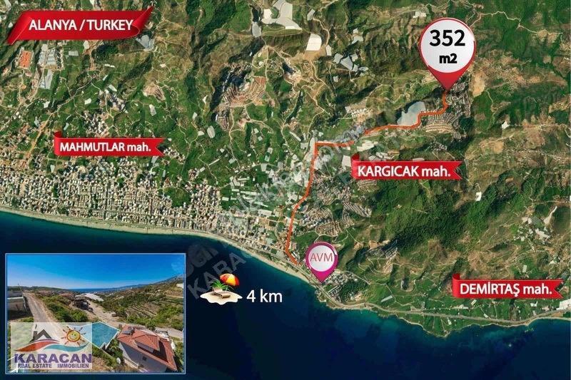 Alanya Kargıcakta 352 M² Villa Yapımına Uygun Satılık Arsa — fotoğraf 3