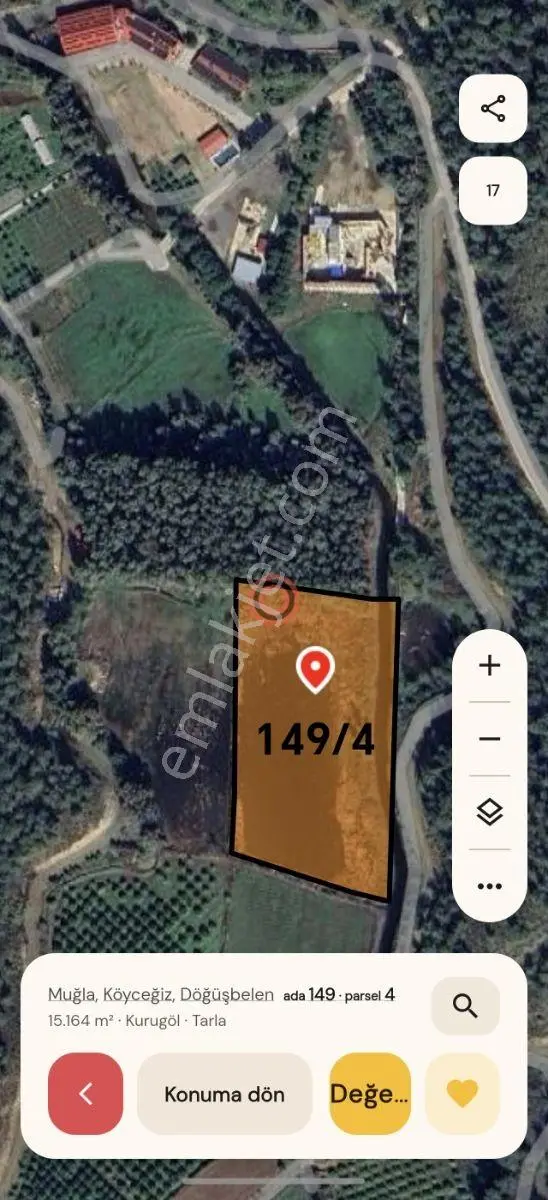 Muğla Köyceğiz Döğüşbelende 15.164 M² Kurugöl Tarla — fotoğraf 2