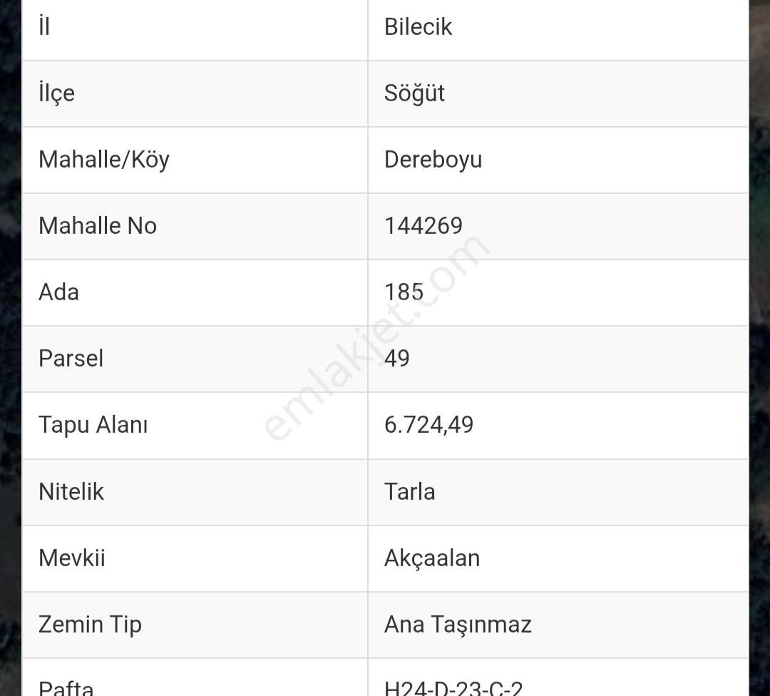 Rw Detay'dan Söğüt Dereboyu Köyü Satılık 6,700 M2 Tarla — fotoğraf 4