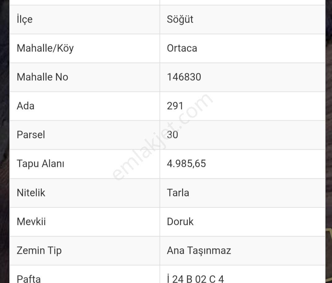 Rw Detay'dan Söğüt Ortaca Köyün'de 9,533 M2 Satılık Tarla — fotoğraf 5