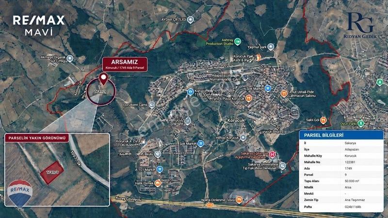 Remax Mavi Rıdvan Gedik'ten Korucukta 500 M² Konut İmarlı Arsa — fotoğraf 2