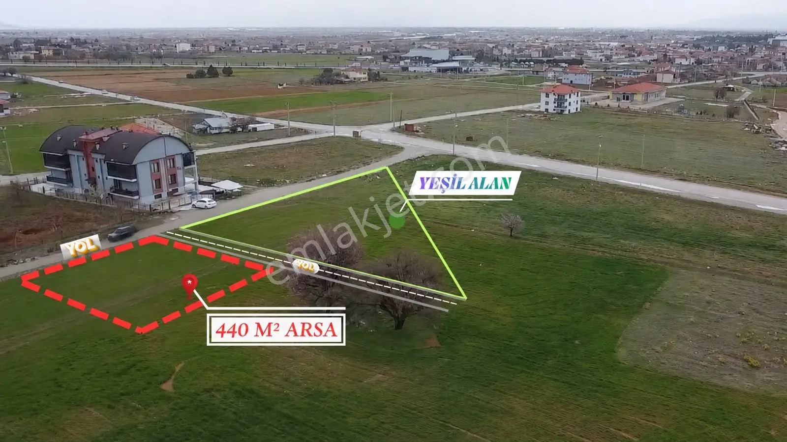 Yerli Gayrimenkul'den Akpınar Mahallesi 440 M² Köşe Parsel Arsa — fotoğraf 7