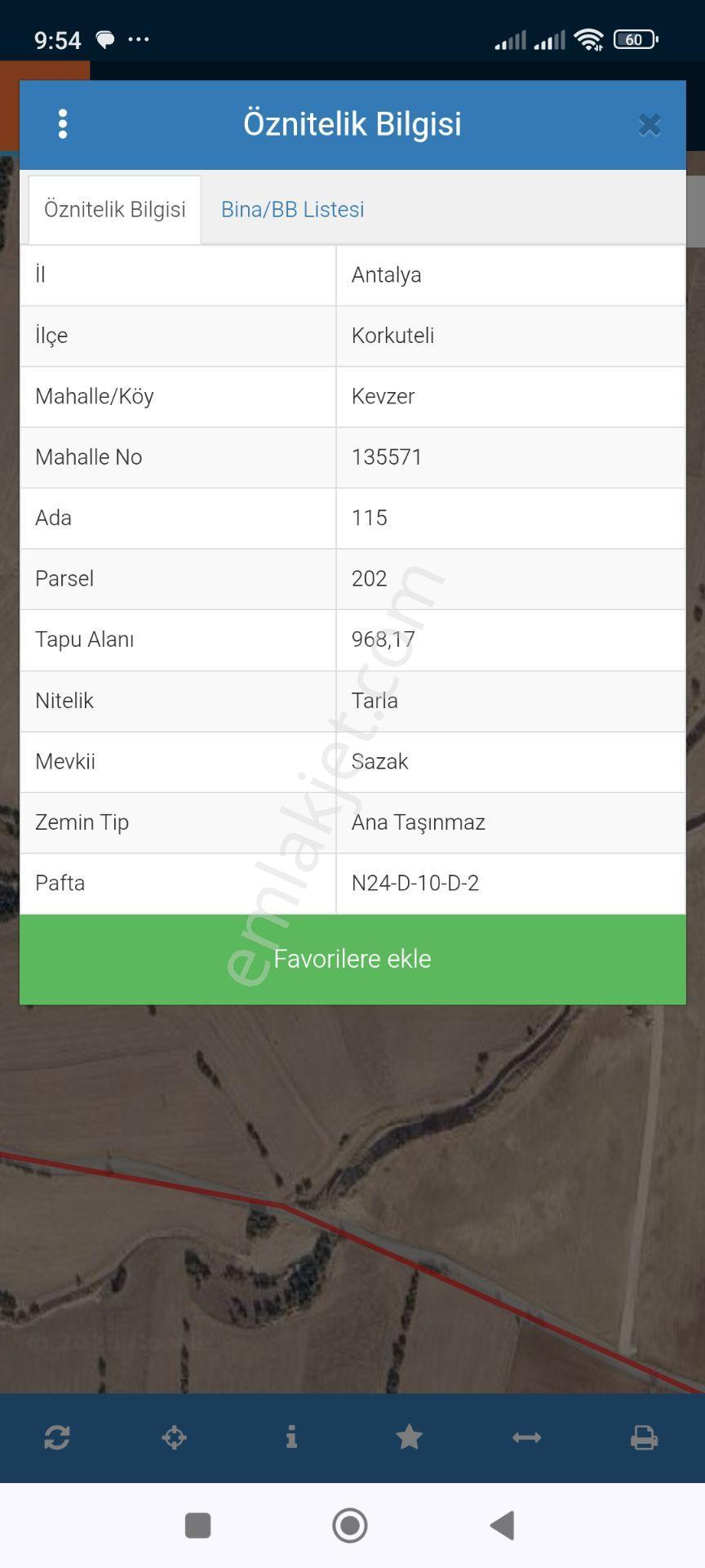 Acil Tekliflere Açık Antalya Korkuteli Kevzer De Satılık 968m2 Tarla Arazi Yolu Var — fotoğraf 4