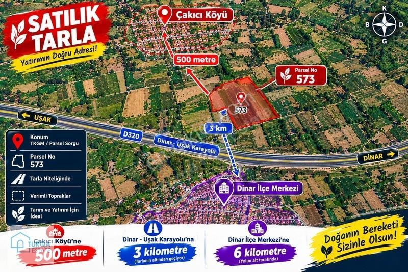 Dinar Çakıcı'Da 37 Dönüm Satılık Tarla