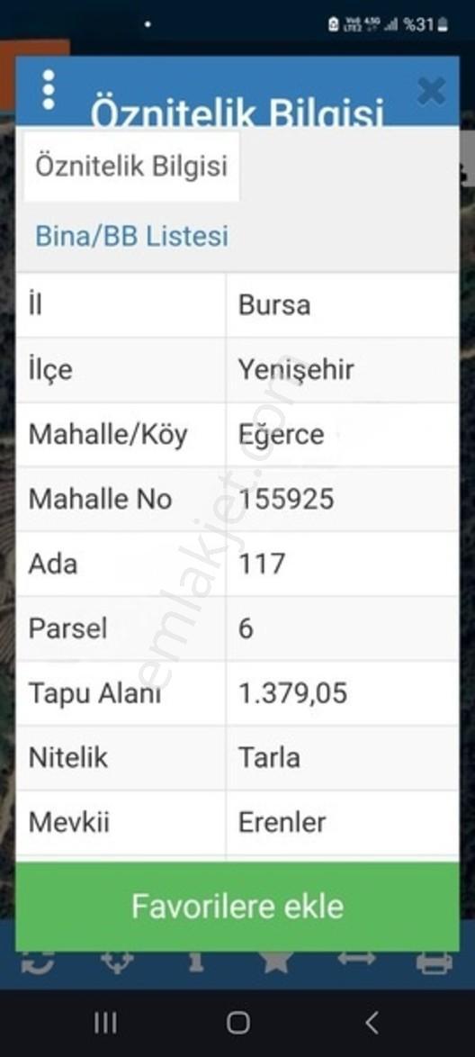 Bursa Yeni Şehir Eğerce Mah Satılık Tarla — fotoğraf 3