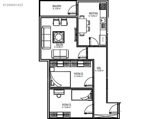 Karataş İnşaat Kevser Prestige Projesi 2+1 73M2