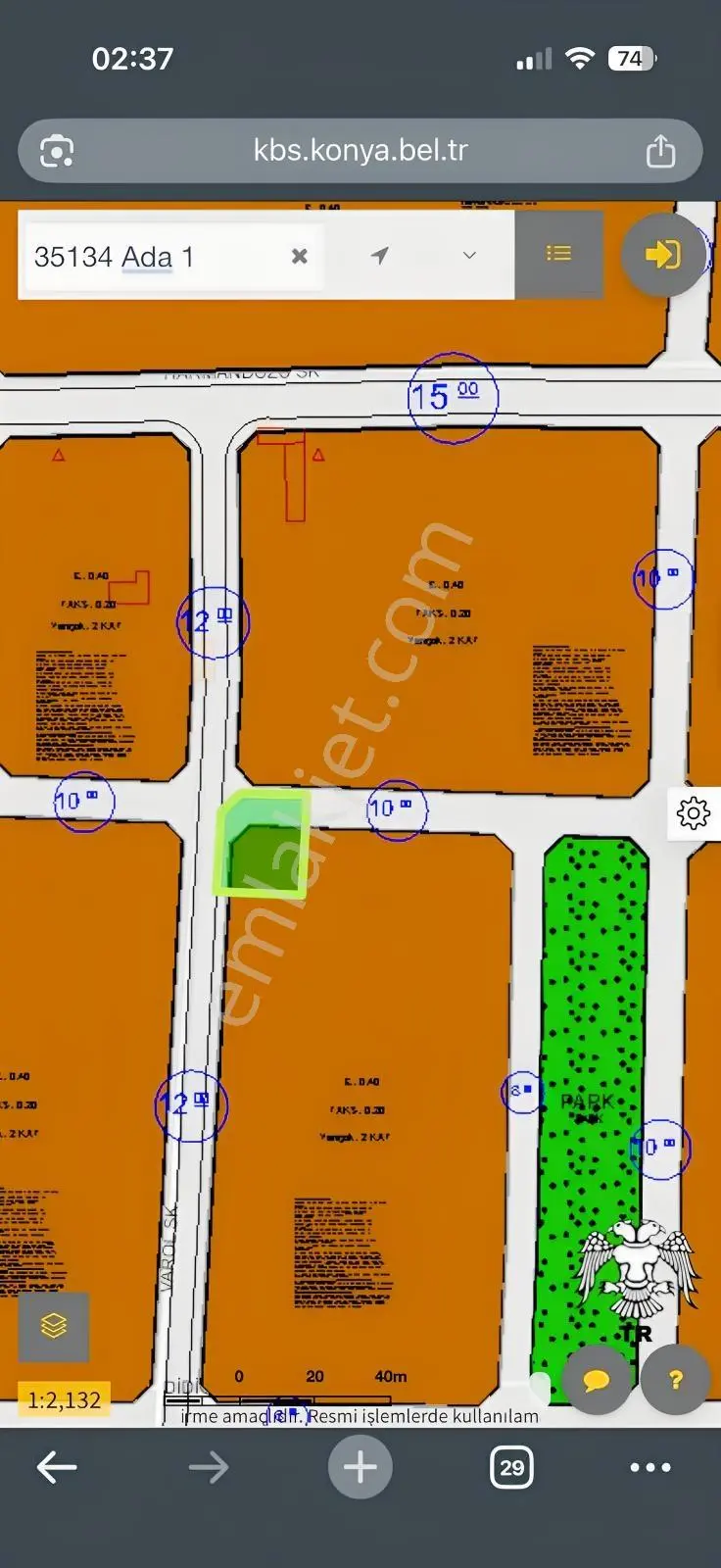 Başak Mahallesin'de Satılık 570m2 Köşe Parsel (pazarlıksız) — fotoğraf 2