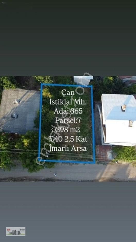 Fiyat Düştü Çan Merkez İstiklal Mh.298M2 %40 İmarlı Satılık Arsa
