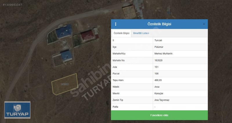 Turyap'tan Pülümür Merkezde 2 Kat İmarlı Satılık Arsa — fotoğraf 2