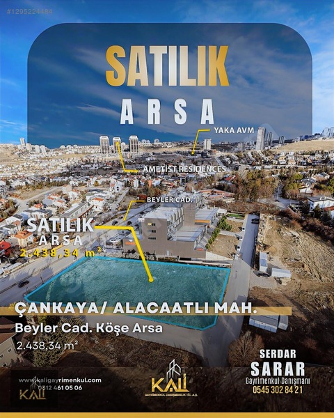 Beyler Caddesine Cephe , 2439 M2 Satılık Arsa Kali A.ş — fotoğraf 2