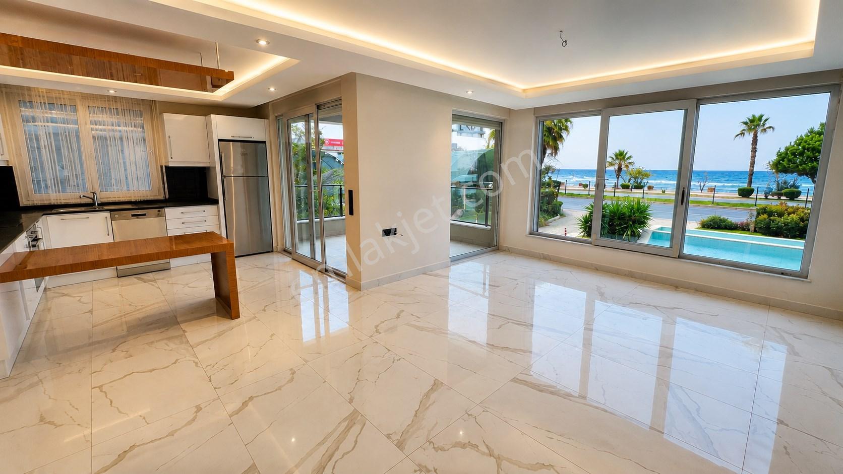 Alanya Kestel’De Denize Sıfır Deniz Manzaralı Beyaz Eşyalı 2+1 Satılık Daire