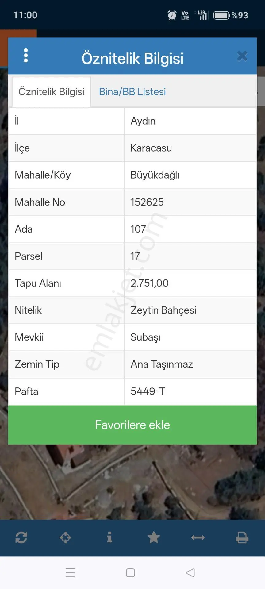 Aydın Karacasu Büyükdağlı'Da Satılık 2751 M² Zeytinlik