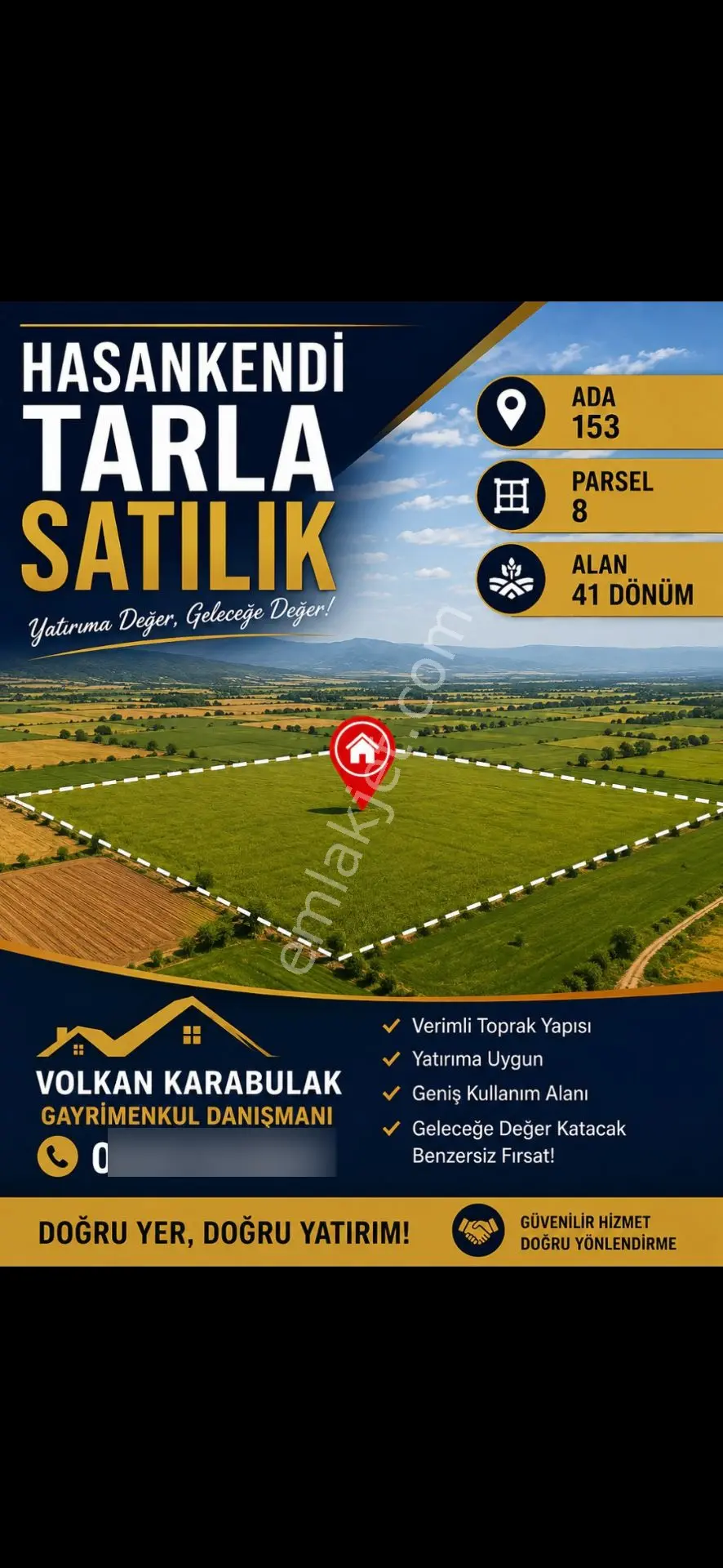 Adıyaman Hasankendi'De Yola Yakın 41 Dönüm Satılık Tarla