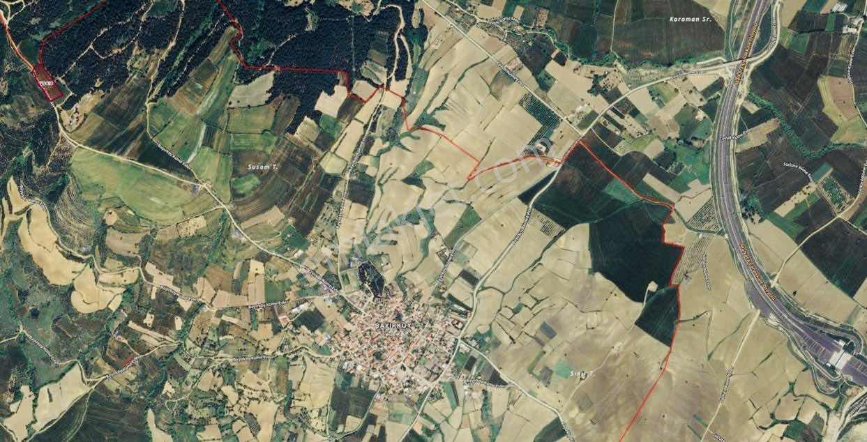 Bayırköyde %5 İmarlı Resmi Yollu Tek Tapu 9952 M2 Satılık Arsa — fotoğraf 6