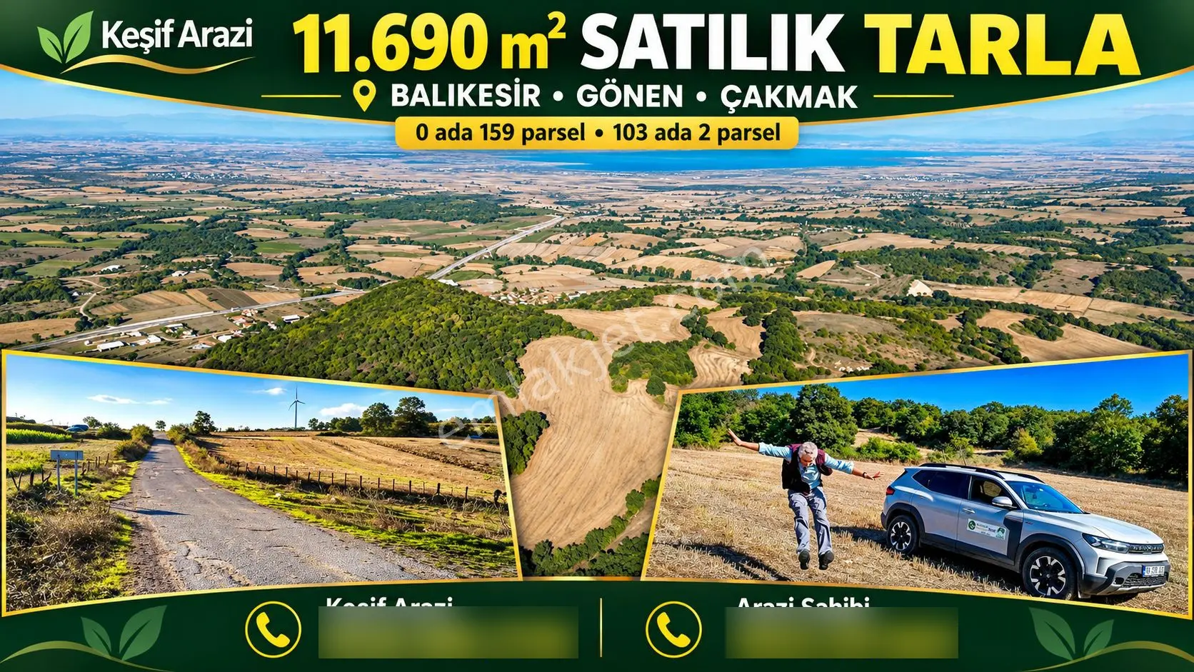 "X Keşif Arazi’Den 11.690 M² Satılık Tarla Balıkesir / Gönen / Çakmak Köyü