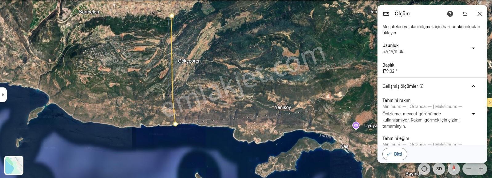 Kaş Sarıbelende 4.545 M² Villa Arsası — fotoğraf 4