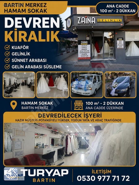 Hamam Sokağında Devren Kiralık 2 Adet Gelinlik Mağazası - Kuaför