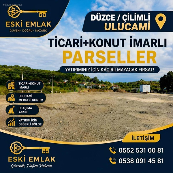 Eski Emlaktan Düzce Çilimli Ulucaminde 512M2 İmarlı Arsa