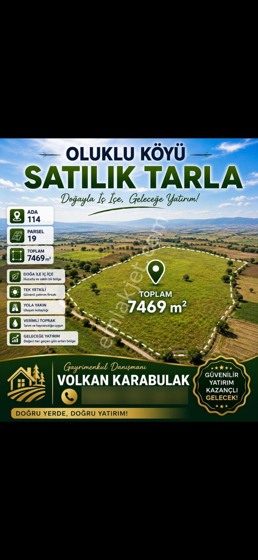 Adıyaman Oluklu Köyü'Nde Satılık 7469 M² Tarla