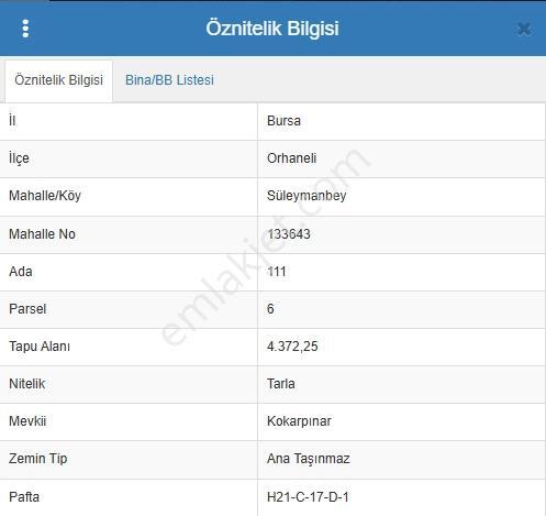 Bursa Orhaneli Süleymanbey Mahallesi Satılık Arazi