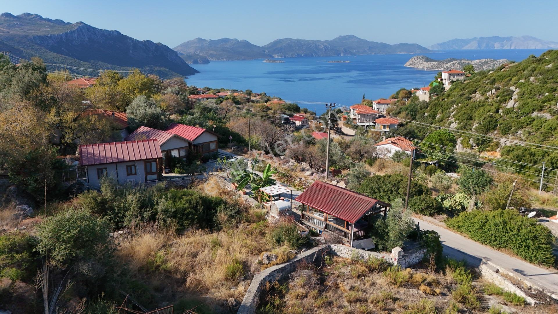 Marmaris Söğüt'te Deniz Manzaralı, 3 Ahşap Evli Satılık Arsa — fotoğraf 8