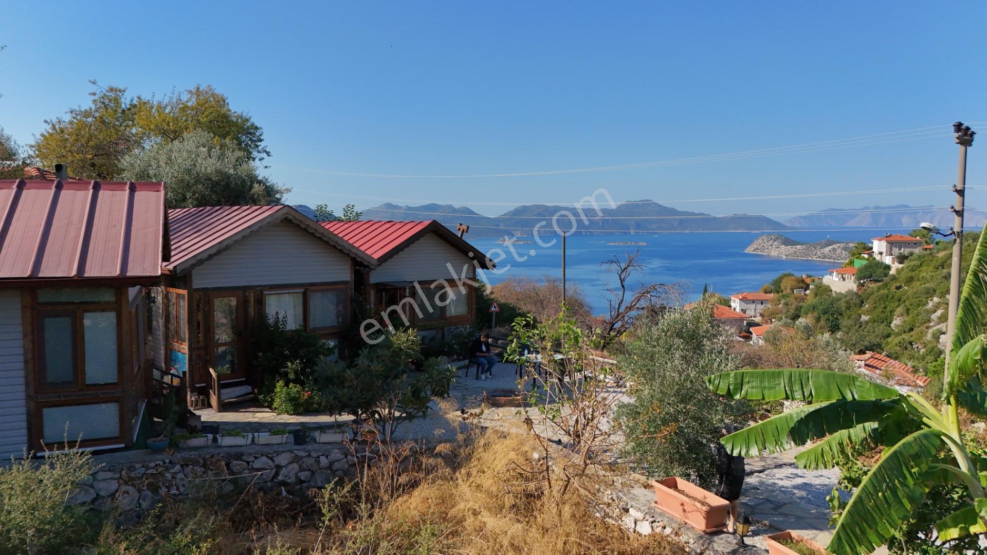 Marmaris Söğüt'te Deniz Manzaralı, 3 Ahşap Evli Satılık Arsa — fotoğraf 12