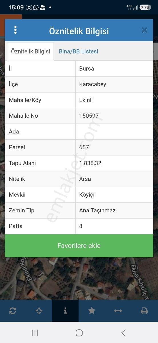 Bursa Karacabey Ekinli Köyünde 2,5 Kat İmarlı Satılık Arsa — fotoğraf 8