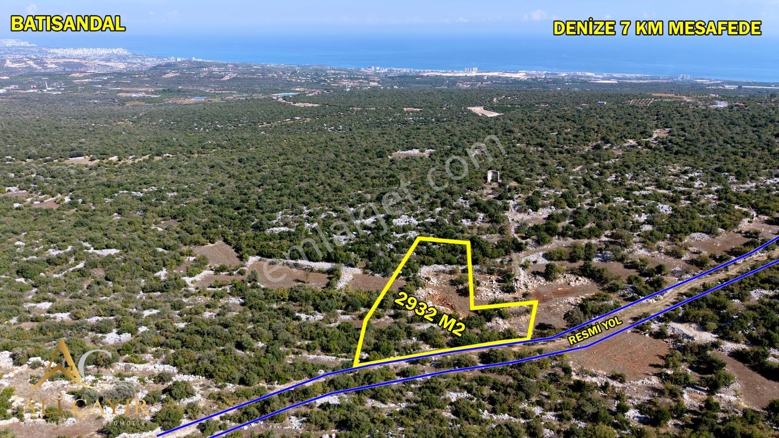 Batısandal 2930 M2 Deniz Manzaralı Arsa Denize 8km Mesafede — fotoğraf 5