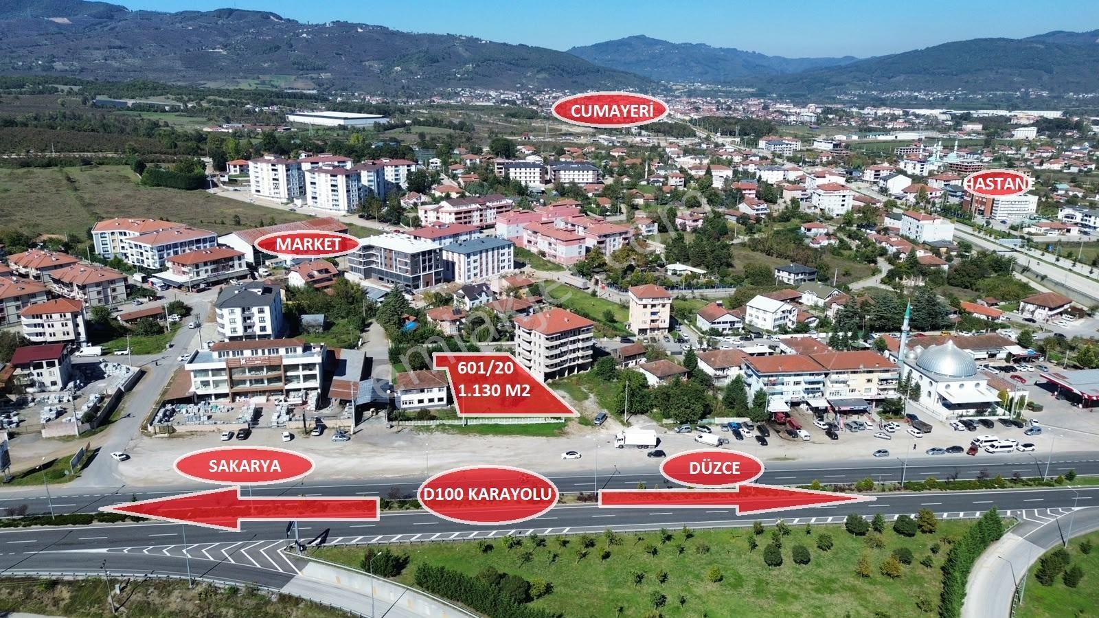 Gümüşova D-100 Üzeri 4 Kat Ticari + Konut İmarlı Arsa