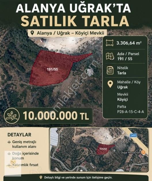 Alanya Uğrak'Ta Satılık 3.306 M² Tarla - Yatırımlık Fırsat