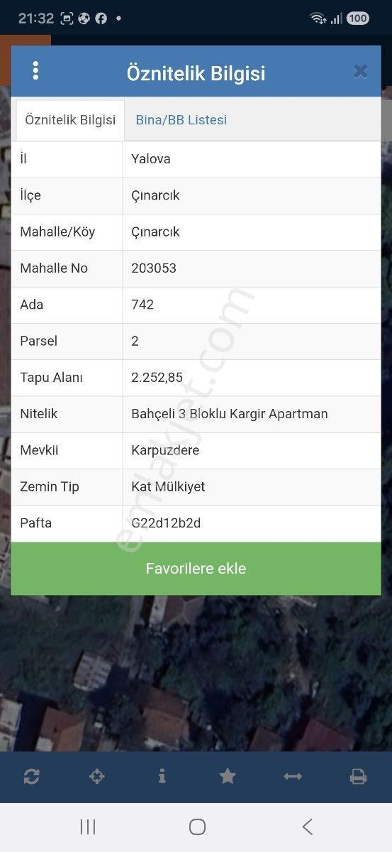 Yalova Çınarcık Mah Özel Konumda 22 M2 Satılık Hisseli Arsa