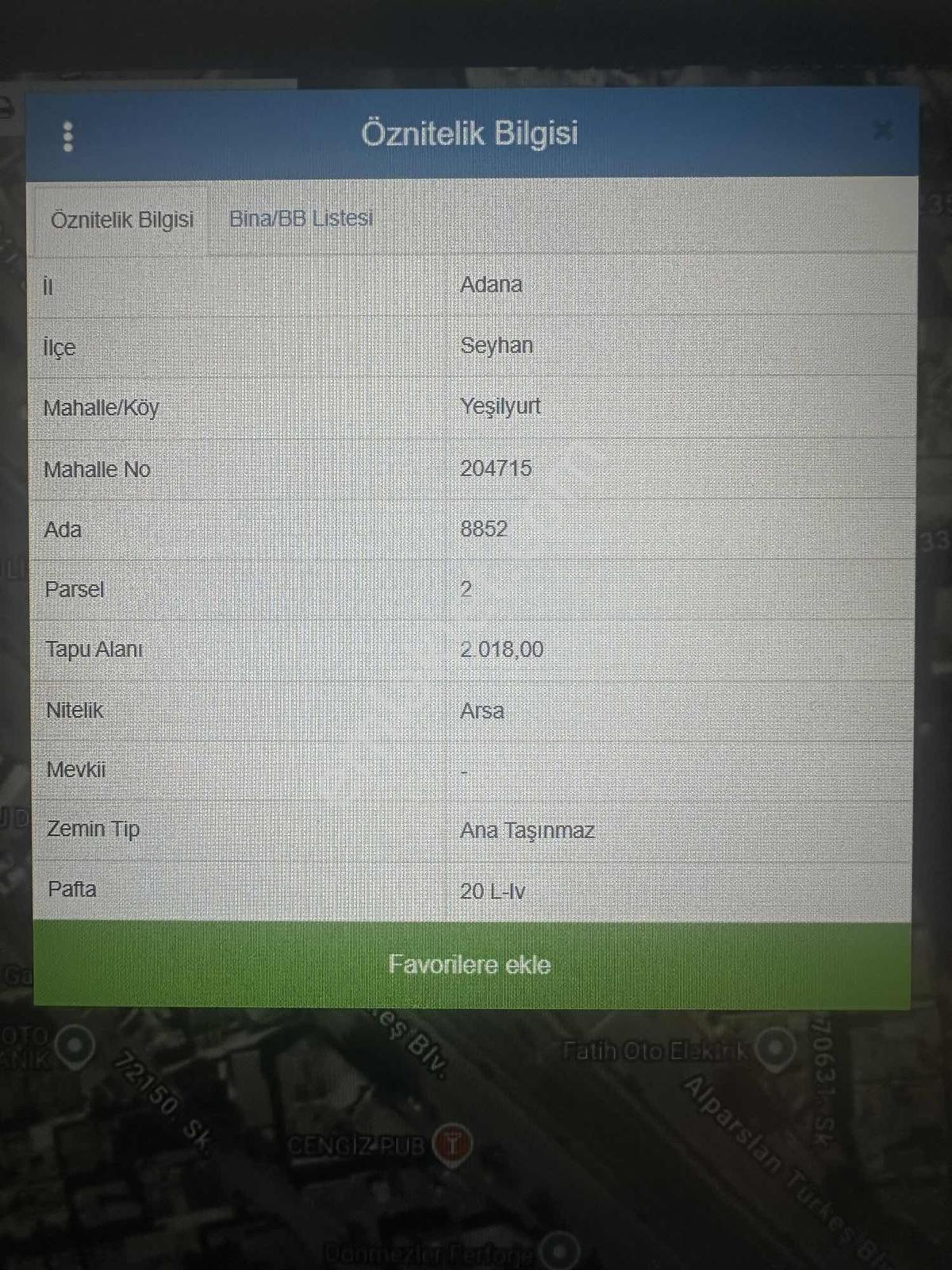 Adananın Merkezi Yeşil Yurtta Yatırımlık Hisseli Arsa