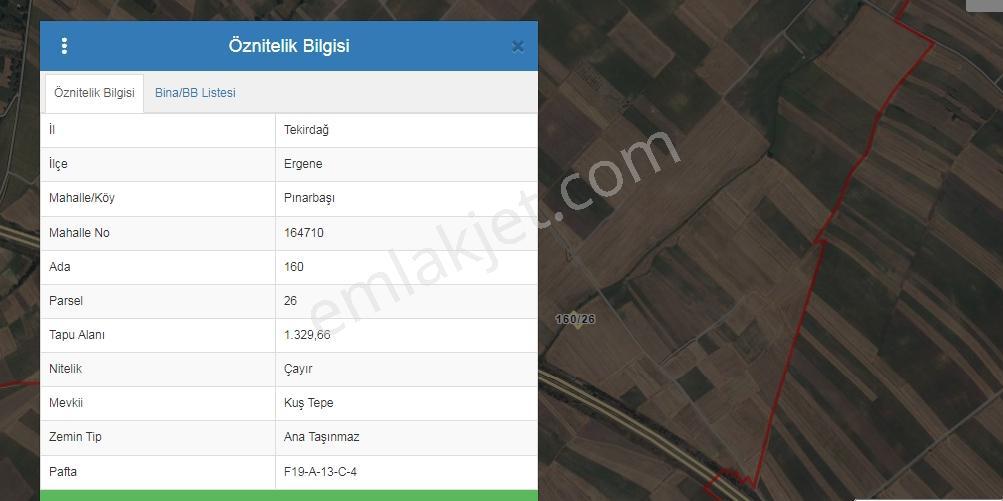Ergene Pınarbaşı'nda Tem( E 80)'e 150m ,tek Tapu 1.329 M² Tarla — fotoğraf 3