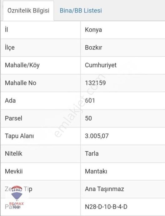 Remax Mavi Konya Bozkır Cumhuriyet'te 3005 M2 Satılık Tarla — fotoğraf 2