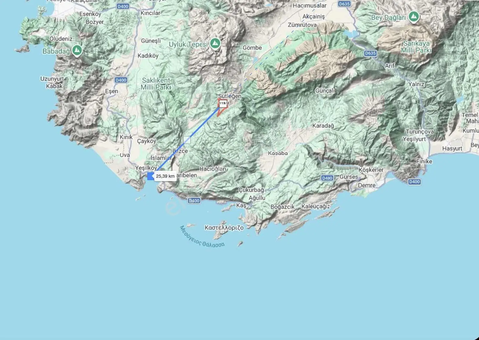Antalya Kaş Kalkan Üzümlü 7781 M2 Satılık Tarla — fotoğraf 3
