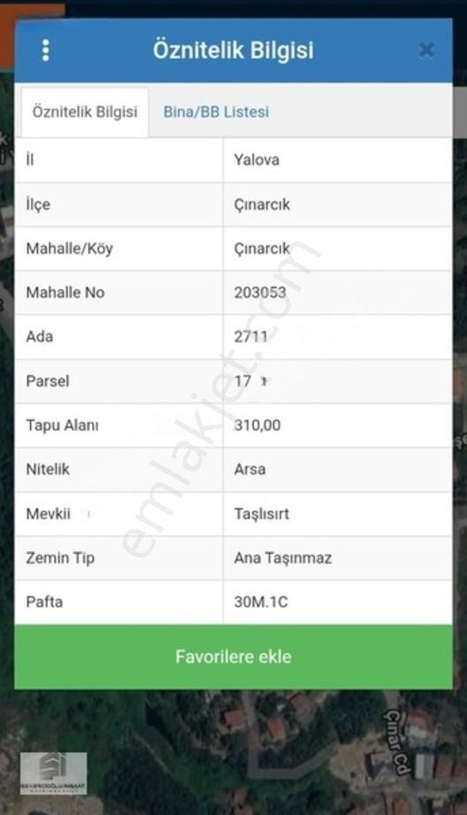 Çınarcık Myo Üstü Deniz Manzaralı, 310m² Yatırımlık Arsa — fotoğraf 3