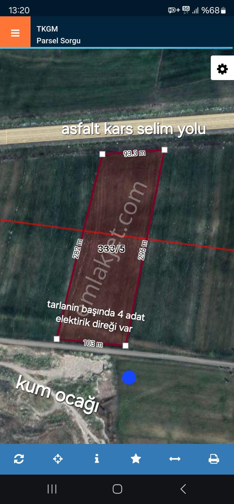 Acil Satılık Tarla Kars Selim Yolu 27Donum 600 Mt