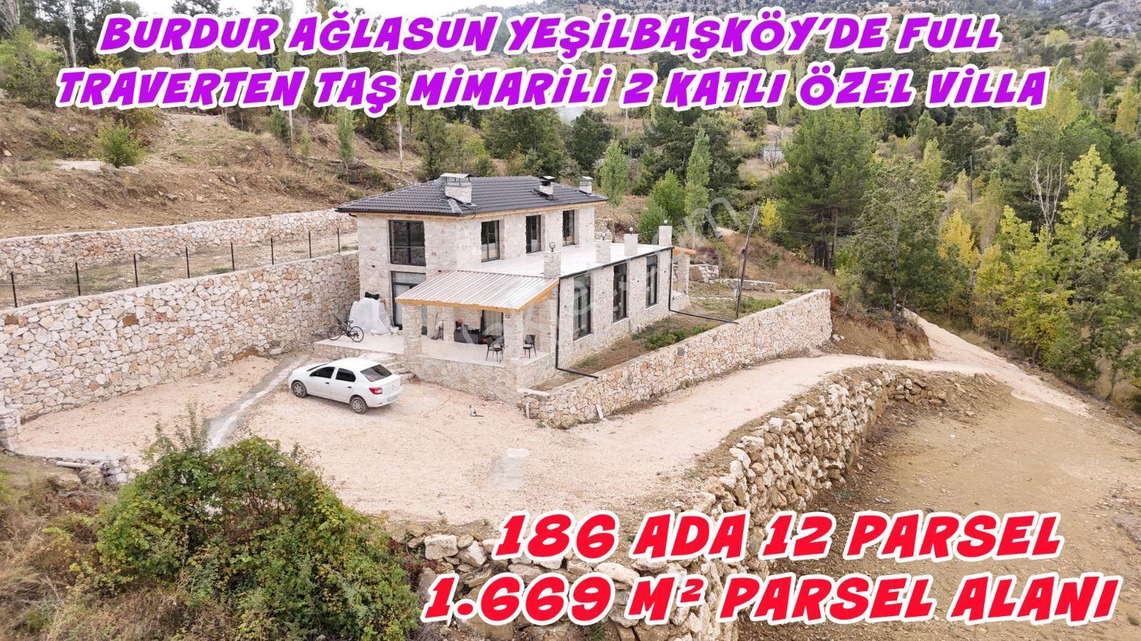 Burdur Ağlasun Yeşilbaşköy'de Full Traverten Taş Mimarili Villa — fotoğraf 6