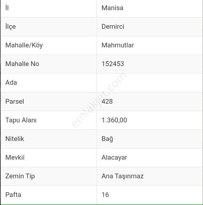 Manisa Demirci Mahmutlar Mah. Satılık Bağ — fotoğraf 4
