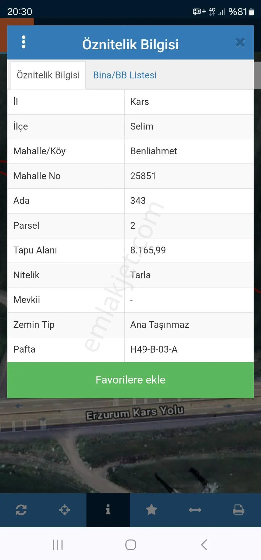 Acil Satılık Tarla Kars Selim Yolu