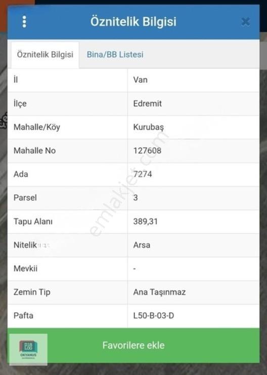 Van Edremit Kurubaş'ta Satılık 390 M2 Arsa — fotoğraf 2